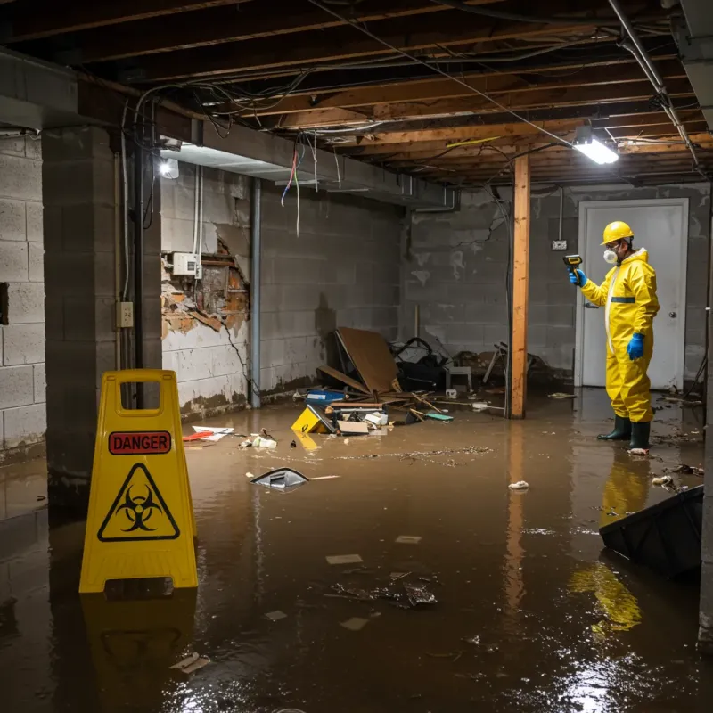 Flooded Basement Electrical Hazard in Edgar, WI Property